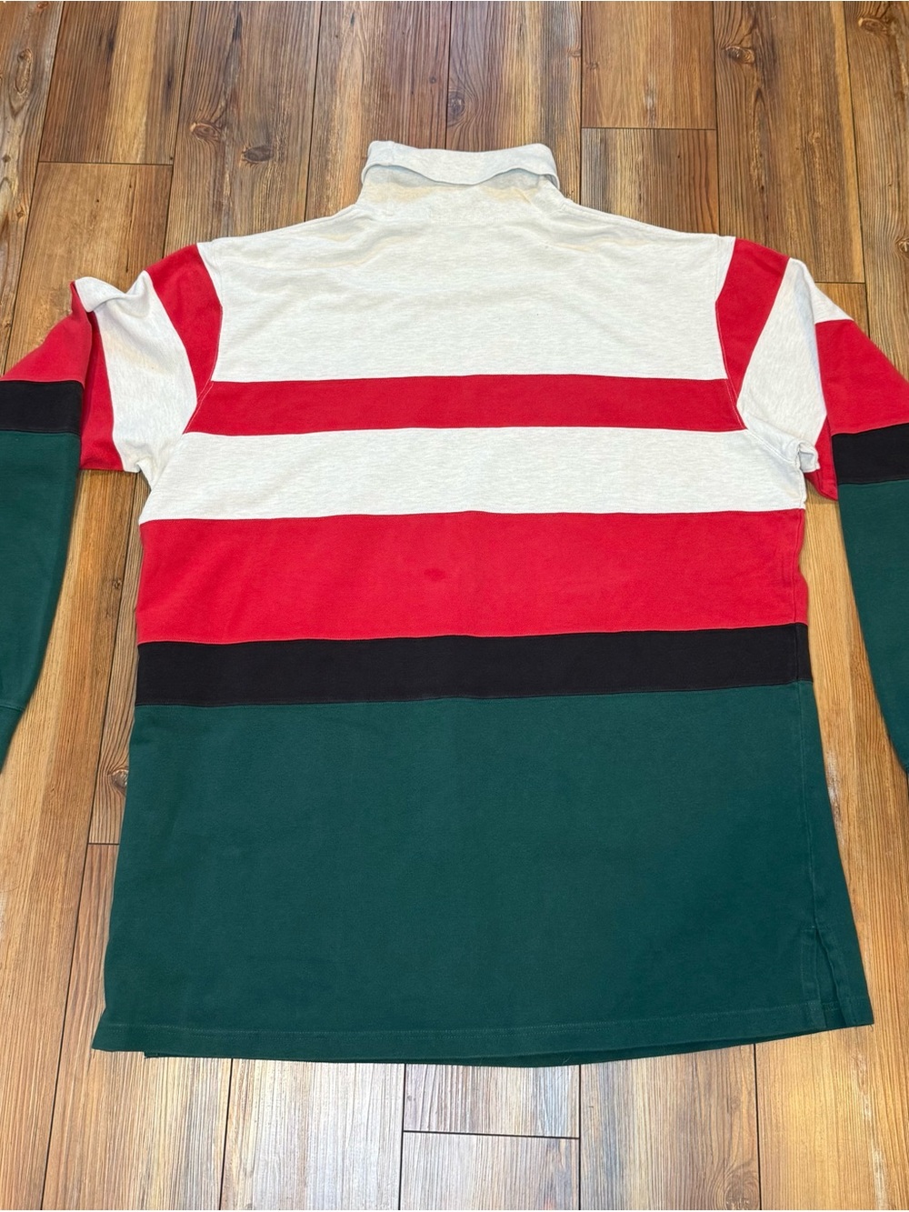 Vintage Polo Ralph Lauren Cream, Red, Black & Green Gucci Striped Turtleneck XXL - Picture 8 of 9